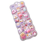 3D Stickers - PVC Paper 22x9.5cm | Animal Adhesive Scrapbooking Supplies, Small Bunny Soft Bubble Stickers | Cute Decorative Cartoon Decals For Diary Scrapbook Pencil Case Tablet Phone Case Water