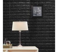 3d Stickers RHP Muraux Brique Rayon De Soleil PE Papier Peint Non-Toxique Mousse Odeur Auto-Adhésif Mural DIY Autocollant Panneau, facile Noir Lot de 10