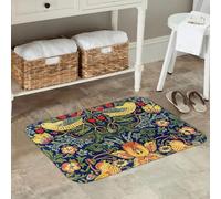 3D Strawberry Thief Paillasson antidérapage Tapis de Sol Tapis Dust-proo pour entrée de Cuisine Tapis de Pied sur Balcon de la Maison - 50x80cm