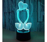 3d Swan Lampe Veilleuse Illusion d'optique de cygne 7 de couleur Lampe de table bureau décoration cadeau de Noël parfait ave