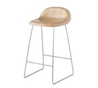 3D Tabouret de bar 65 Chêne - Sledge Base Acier - Patins en feutre Gubi - 5715015971508