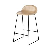 3D Tabouret de bar 65 Chêne - Sledge Base Noir - Patins en feutre Gubi - 5715015971546