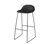 3D Tabouret de bar 75 Noir - Sledge Base Patins en plastique Gubi - 5715015973373