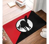 3D Tapis Anarchiste personnalisé Drapeau Chat Noir Paillasson Antidérapant Entrée de la Cuisine Salle de Bain Porte de Jardin de Jardin de Pied