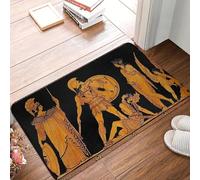 3D Tapis de Salle de Bain rétro GRECE à Frise de Dieux et déesses Anciens à Frise à Frise Maison Paillasson Cuisine Décoration de Moquette