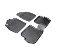 Recambo Tapis de sol en caoutchouc 3D compatible avec Ford Fusion JU2 | année de construction 2002-2012 | Tapis de voiture en caoutchouc | Ajustement parfait | avec rebord | Noir