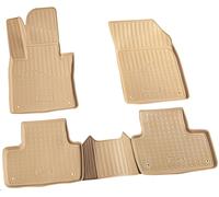 Recambo Tapis de sol en caoutchouc 3D compatible avec Volvo XC60 II | à partir de 2017 | Tapis de voiture en caoutchouc | Ajustement parfait | Avec bordure | Beige