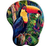 3D Tapis de Souris Ergonomique avec Support en Gel Le rêve de la forêt Tropicale du Toucan pour Repose-Poignet soulagement de la Douleur avec Base en polyuréthane antidérapant