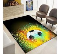 3D Tapis En Flanelle Douce - Thème Sportif Football Rugby - Pour Enfants Et Adolescents - Idéal Comme Décoration De Chambre À Coucher, Chambre D'Enfant Et Salon - 100 X 200 Cm - Nettoya /6734833755879