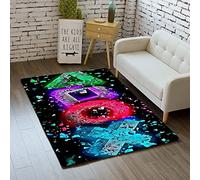 3D Tapis Graffiti Console De Jeu Motif Tapis Salon Moderne Chambre Carre Enfant Ado Flanelle Décoration Tapis, Gamer Tapis de Chaise Orange Gris Noir Lavable Antidérapant (Multi D,120x160 cm)