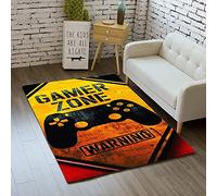3D Tapis Graffiti Console De Jeu Motif Tapis Salon Moderne Chambre Carre Enfant Ado Flanelle Décoration Tapis, Gamer Tapis de Chaise Orange Gris Noir Lavable Antidérapant (Multi B,50x80 cm)