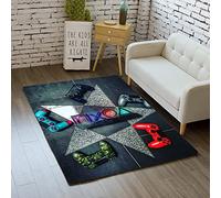 3D Tapis Graffiti Console De Jeu Motif Tapis Salon Moderne Chambre Carre Enfant Ado Flanelle Décoration Tapis, Gamer Tapis de Chaise Orange Gris Noir Lavable Antidérapant (Multi A,50x80 cm)