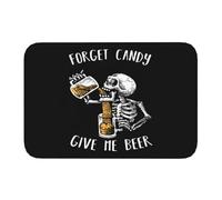 3D Tapis Oublier Les Bonbons Donnez-Moi de la bière Halloween Squelette Paillasson Antidérapant Cuisine Salle de Bain Sol des Toilettes Porte d’entrée