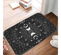 3D Tapis Paillasson céleste Mystique - antidérapant de Haute qualité, Conception en Phase Lunaire Noire et Blanche pour Les passionnés d’Astrologie et de décoration intérieure