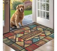 3D Tapis Paillasson, naissard antidérapant Nordic Creative Wood Grains Pattern, adapté au Salon, à la Chambre ou à la décoration de la Maison de Vacances