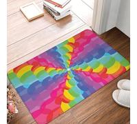 3D Tapis Rainbow Bubble Swirl antidérapant Paillassons de Sol grattage de Sable pour entrée de Cuisine Salon de Repose-Pieds