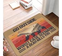3D Tapis Sortir Scénario Catastrophe : Un Ours Te Tue, paillasson, antidérapant Cuisine, Salle de Bain, de Chambre