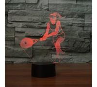 3D Tennis Femmes Lampe Illusion d'optique Veilleuse Lumière 7 couleurs changeantes Bureau Décoration de table Lampes cadeau parfait avec