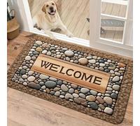 3D The Stone Pattern Non-Slip Welcome Mat is Machine Washable and Suitable for Entrance, Kitchen, Living Room, bedroom-60x90cm