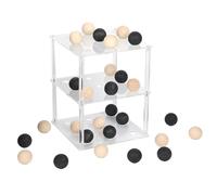 3D Tic Tac Toe, jeu de société à 3 couches avec plaque acrylique et 28 boules en bois, jeu de stratégie XO classique pour adultes et enfants, toute la famille, jeu de table pour tous les âges