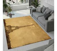 3D Tour Eiffel Tapis Salon Chambre Doux Confort Tapis Architecture Duveteux Poil Ras 140x200 cm Moquette Antidérapant Lavable Rug Moderne Couloir Intérieur de Plein Air(Image 8-18)