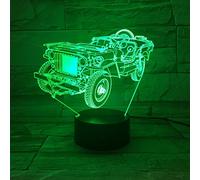 3d Tracteur Bulldozer Pelle Veilleuse Lampe Illusion d'optique Veilleuse 7 couleurs Lampe de table bureau décoration cadeau de Noël parfait avec