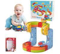 3D Train Routes Stem Cubes,Circuit Magnetique Train Electrique Enfant,Bloc De Rail Magique Routique Trains 3D Circuits De Voitures éLectriques (magnétique,18pcs)