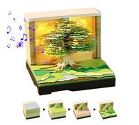 3D Treehouse Away Calendrier 2026 | Note d'art de sculpture en papier créatif | de mémo de décoration de bureau multicolore pour les enseignants et les élèves