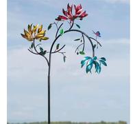 3D Unique and Magical Metal Windmill Spin, Wind Spinners for Garden, Wind Spinners Stakes Ornaments for Yard, Wind Sculpture Spinner, Wind Spinner Windmill (Flower)