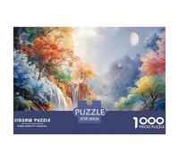 3D_Vector_Design_of_Colorful_Fantasy_Forest 1000 Pièces Carton Premium Lot de Puzzles Fantasy Waterfall Landscape Anti-Stress Défi Unique Puzzles As Birthday Gifts 38x26cm/1000pcs