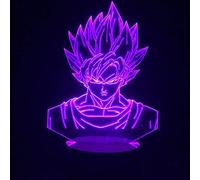 3D Veilleuse Dragon Ball Z Goku, Veilleuse 3D Lampe de table USB LED Cadeaux assez cool pour cadeaux d'anniversaire de Noël pour garçons hommes filles, femmes et enfantsanniversaire