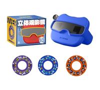 3D View Finder Jouet éducatif rétro, jumelles pour enfants avec images 3D de la terre, de la mer et des animaux, cadeau pour garçons et filles, appareil de projection portable pour (A)