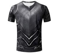 3D Viking Armure Imprimé T Shirt Hommes Rétro Imitation Armure Motif Imprimer Rond À Manches Courtes Pull Cosplay Costume Mode Casual Tee Shirt