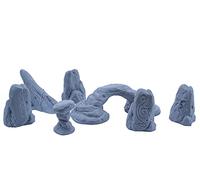 3D Vikings Lot de 7 formes variées de roches parfaites pour les villages médiévales, fantastiques et autres paysages de table