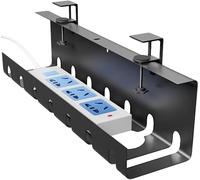 3D Vikings Passe-câbles de bureau - Acier revêtu par pulvérisation, sous la table, installation sans vis, ordre et propreté sur votre table