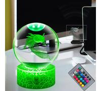 3d Visual Illusion Anime Veilleuse Boule De Cristal Salamandre Télécommande Tactile Rvb 16 Changement De Couleur 4 Mode Usb Base Charge Dimmming Lampe De Bureau Pour Adolescents 3,15 Pouces