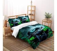 3D Voiture de Sport Black Panther Parure De Lit Adulte 3 Pièces Décoration De Chambre À Coucher avec 2 Taies d'oreiller avec Fermeture Éclair Double（200x200cm）