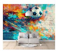 3D Wall Murals Self-adhesive Wallpaper for Bedroom Sports soccer ball colored bricks 100x70cm Dimensional Paper Tv Living Room Decor