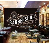 3D Wallpaper Murals Barber Shop Coiffure Enfants Papier peint Simple Noir Grand Papier peint Peintures murales 350x250cm