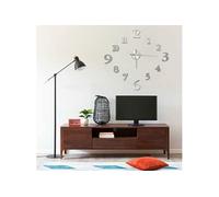 3D-wandklok modern XXL 100 cm zilverkleurig325152