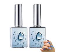 3D Water Drop Gel Top Coat Set | Gel 3d Nail Art, No Wipe, Raindrop Bubble Effect, Water Droplet Gel Nail Polish, High Gloss Rain Drop LED Nail Gel Polish, 2-Step DIY Manicure System (2-Setp)