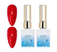 3D Water Drop Gel Top Coat,Water Drop Gel Top Coat,Vernis à Ongles Gel, Effect Non-Wipe Glossy Shiny Nail Art, DIY Bubble Ice Dew Soak Off UV LED Gel Nail Polish at Home -15ML