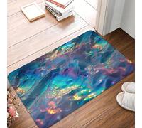 3D Waves Rainbow Waves Étincelant Tapis antidérapant Tapis de Sol Tapis grattage de Sable pour entrée de Cuisine Tapis de Repose-Pieds de Chambre - 50x80cm