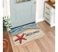 3D, Welcome Beach Pattern Welcome Mat Rug -Machine Washable, Flannel - Perfect for Decorating Living Room, Bedroom-60x90cm