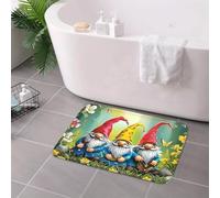 3D Whimsical GNOME Trio Non-Slip Mat, Colorful Tale Design for Garden and Home Decor Enthusiasts-40x60cm