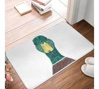 3D Wild Green and Brown Male Mallard Duck with Yellow Beak Print.. Anti-Slip Floor Mat Home Living Room Footpad Mats-40x60cm