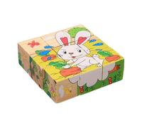 3D Wood Cube Puzzle - Natural Logic Blocks, Early Learning Educational Toy, Brain Teaser Spatial Geometry Set, Professional Preschool Classroom Supply, Durable Kindergarten Gear | for Boys