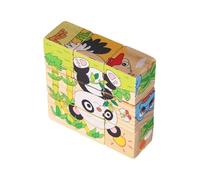 3D Wood Cube Puzzle - Natural Logic Blocks, Early Learning Educational Toy, Brain Teaser Spatial Geometry Set, Professional Preschool Classroom Supply, Durable Kindergarten Gear | for Boys