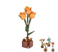 3D Wooden Flower Bouquet Puzzle,DIY Craft Kit for Adults, Home Decor Centerpiece for Table, Shelf Display, Relaxing Creative Project (Flower A)