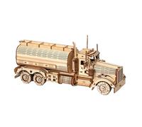 3D Wooden Puzzle - Wooden Handmade Puzzle Model Kit | Tanker Assembly Model Set | Miniature Truck Interactive Educational Assembly Toys | 3D Small Tanker Puzzles Figurine Set